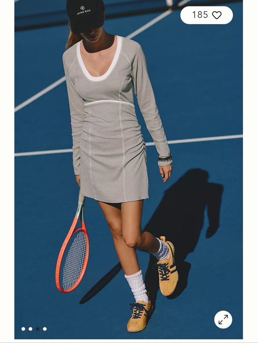 Anthropologie Daily Practice Scoop-Neck Long-Sleeve Mini Dress